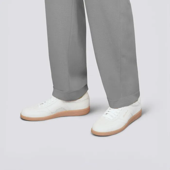 Santoni White Tumbled Leather Dbs Oly Sneaker Men Sneakers
