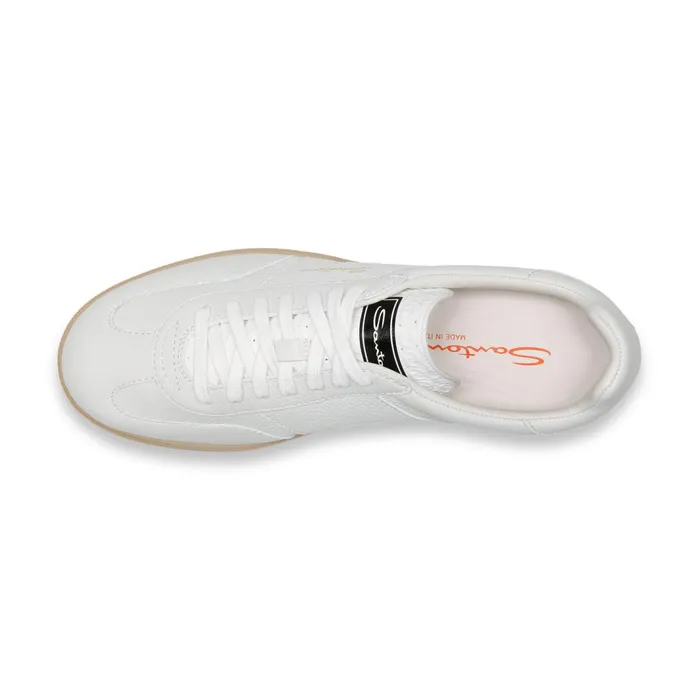 Santoni White Tumbled Leather Dbs Oly Sneaker Men Sneakers