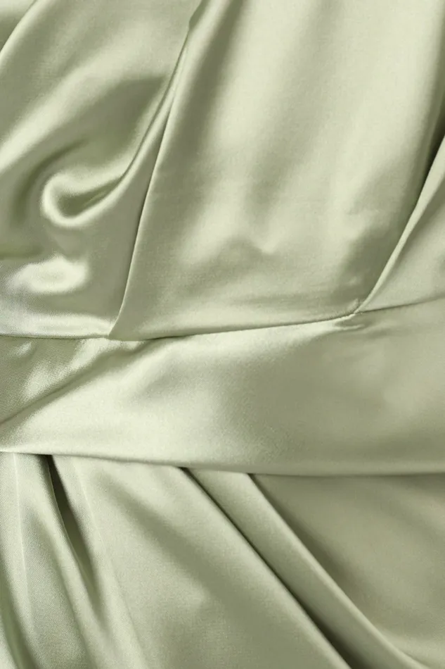 Satin Dresses Nadia One Shoulder Maxi Dress Sage 8211 Petal and Pup Women