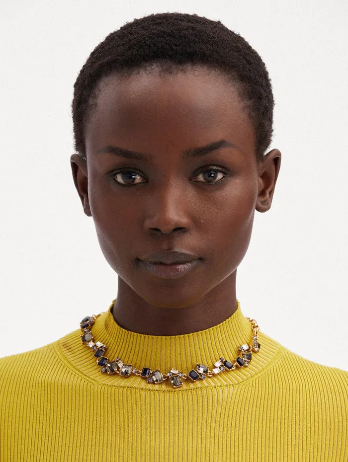 Scramble Crystal Necklace Indigo Women Oscar De La Renta Necklaces Scramble Crystal Necklace Indigo Women Oscar De La Renta Necklaces