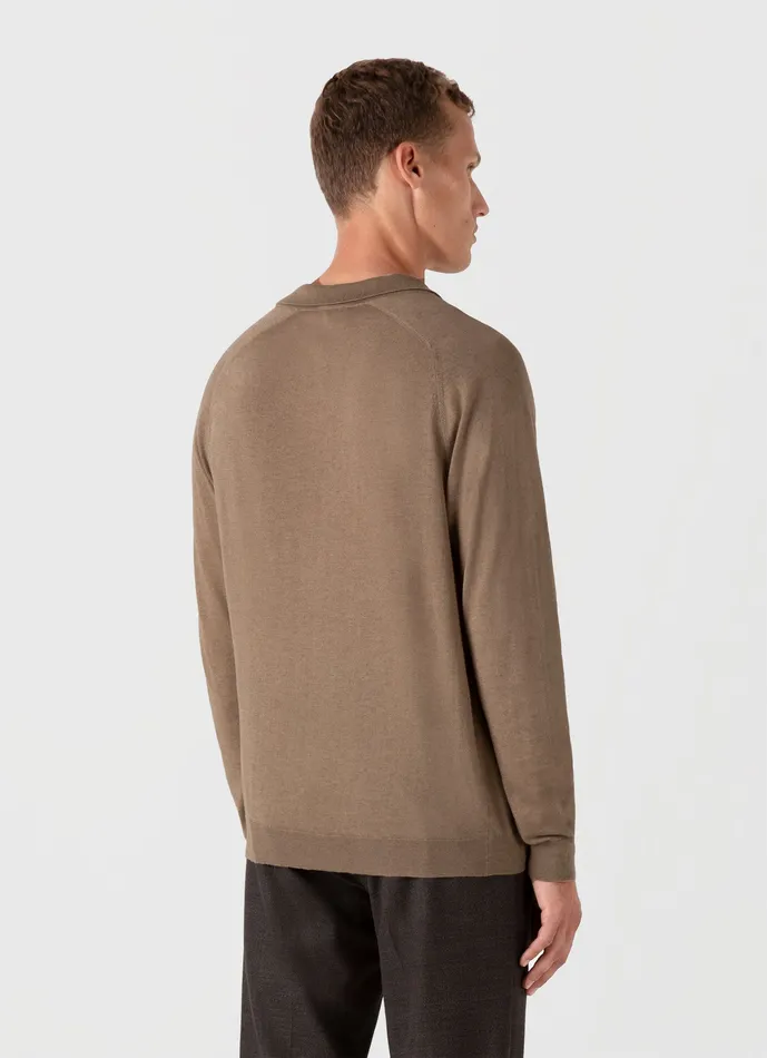 Sea Island Cashmere Polo Shirt Oat Men Polo Shirts ussunspel Sea Island Cashmere Polo Shirt Oat Men Polo Shirts ussunspel