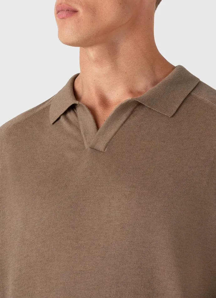 Sea Island Cashmere Polo Shirt Oat Men Polo Shirts ussunspel Sea Island Cashmere Polo Shirt Oat Men Polo Shirts ussunspel