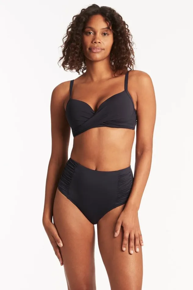 Sea Level Bottoms Eco Essentials High Waist Gathered Side Pant Eco Essentials Night Sky 8211 Women