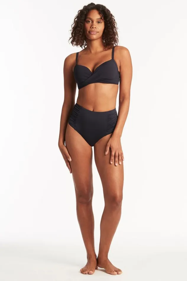 Sea Level Bottoms Eco Essentials High Waist Gathered Side Pant Eco Essentials Night Sky 8211 Women
