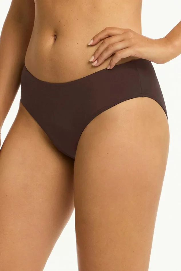 Sea Level Bottoms Essentials Edit Mid Bikini Pant Eco Essentials Cocoa 8211 Women
