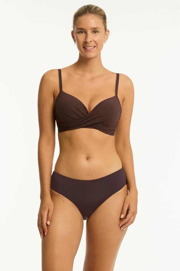 Sea Level Bottoms Essentials Edit Mid Bikini Pant Eco Essentials Cocoa 8211 Women