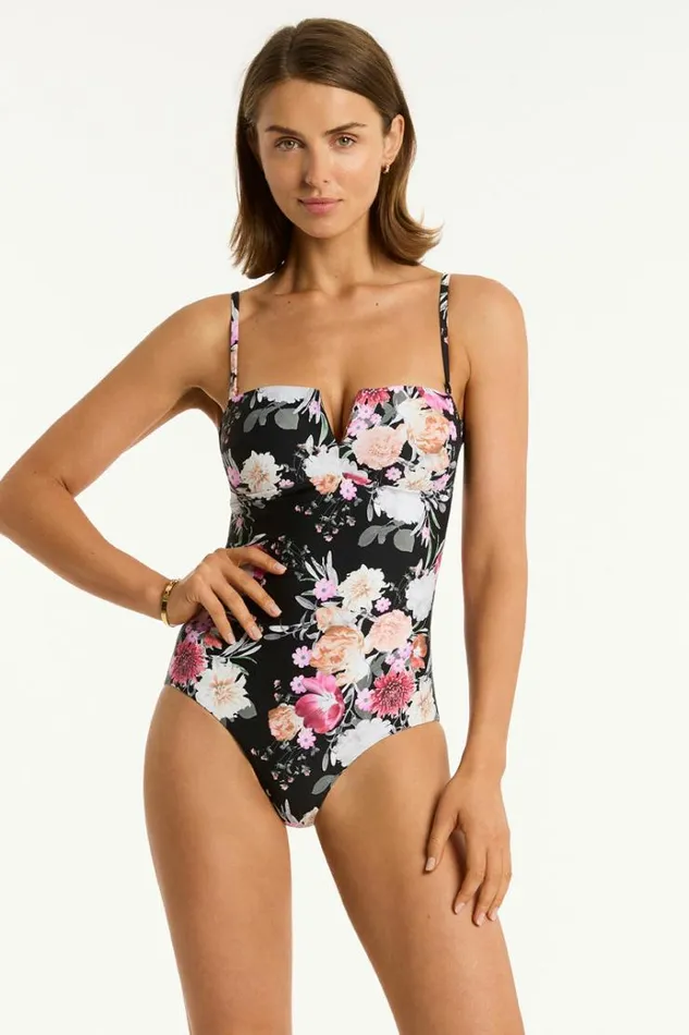 Sea Level One Pieces Belle V Bandeau One Piece Belle Black 8211 Women