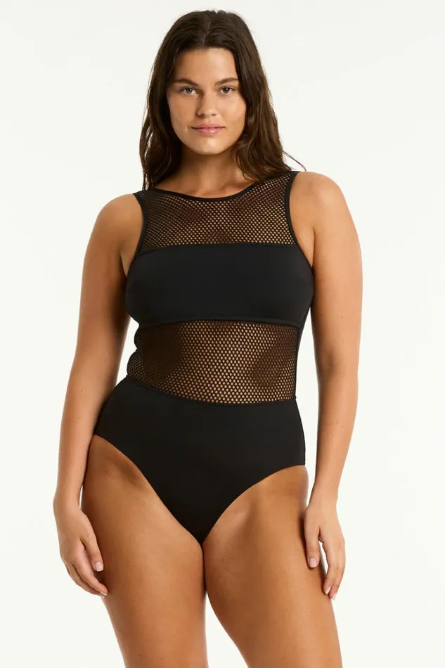 Sea Level One Pieces Drift High Neck One Piece Drift Black 8211 Women