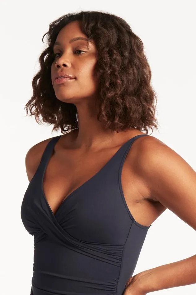 Sea Level One Pieces Eco Essentials Cross Front One Piece Eco Essentials Night Sky 8211 Women