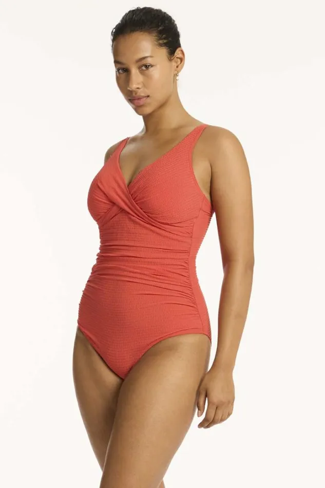 Sea Level One Pieces Messina Cross Front One Piece Messina Flame 8211 Women