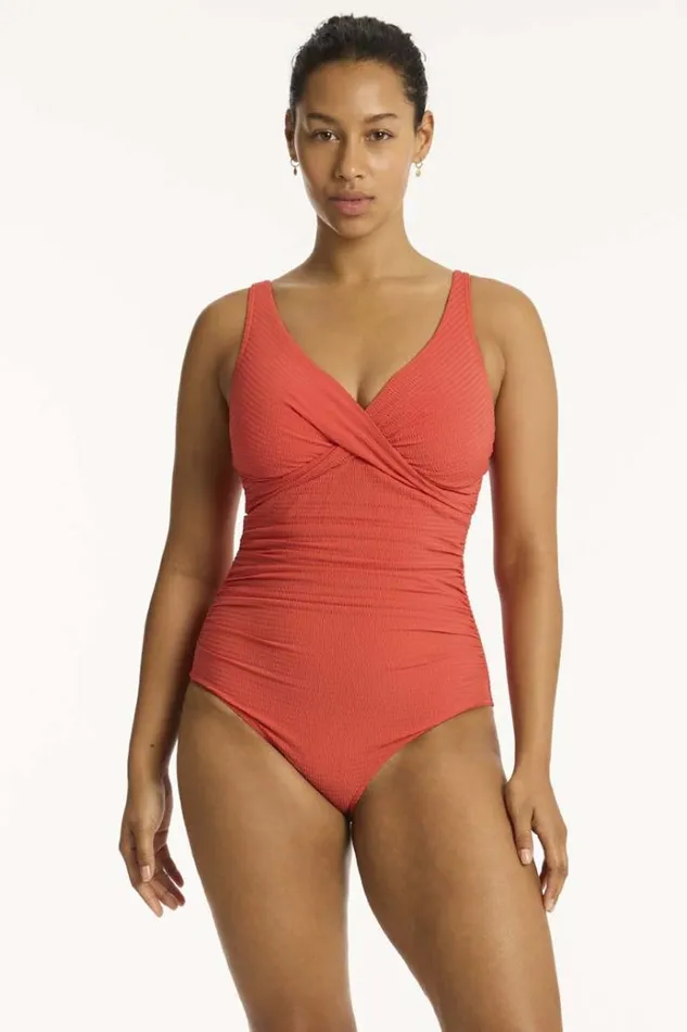 Sea Level One Pieces Messina Cross Front One Piece Messina Flame 8211 Women