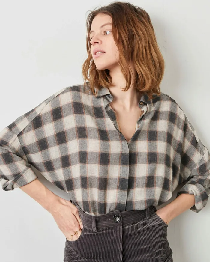 Sessn Womens Shirts And Blouses Deliwool Misty Grey For Sale