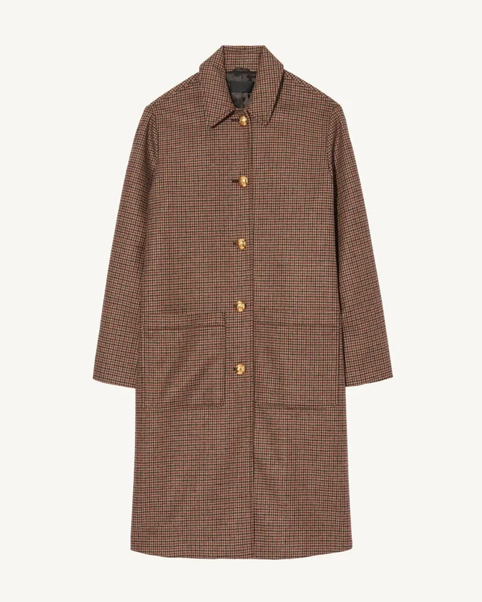 SETH DUSTER COAT Beigebrown Houndstooth Women Nili Lotan Coats and Outerwear