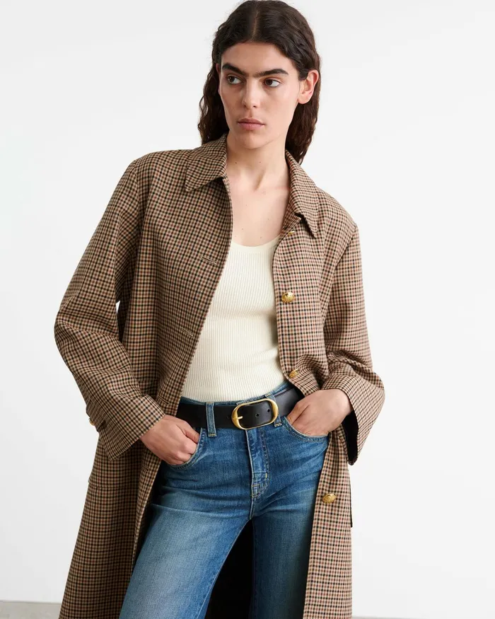 SETH DUSTER COAT Beigebrown Houndstooth Women Nili Lotan Coats and Outerwear