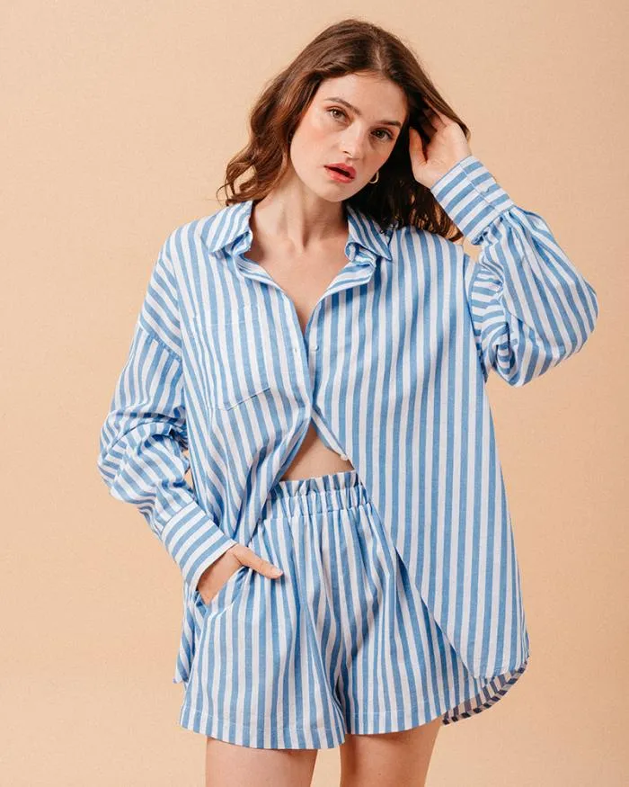 SHIRT BLEU MONTREUIL Shop Grace and Mila Longsleeves Shirts