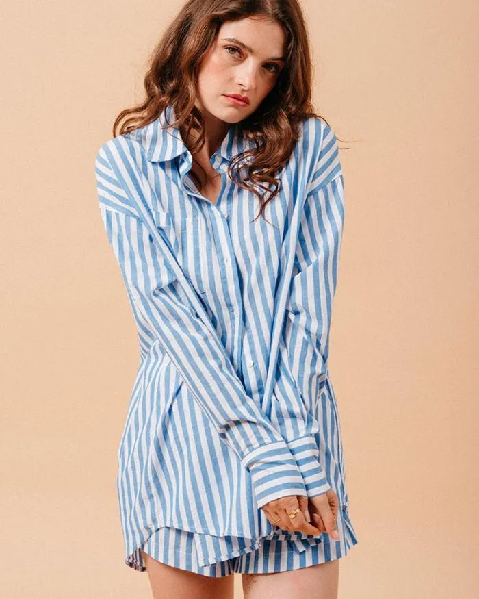 SHIRT BLEU MONTREUIL Shop Grace and Mila Longsleeves Shirts