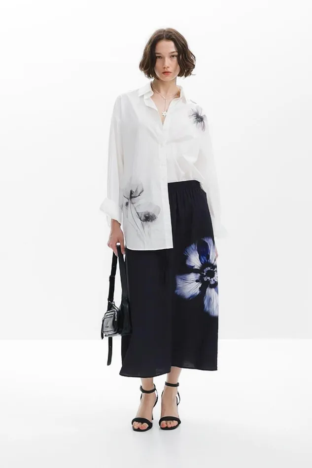 Shirts And Blouses Women Desigual Poppy Print Shirt White