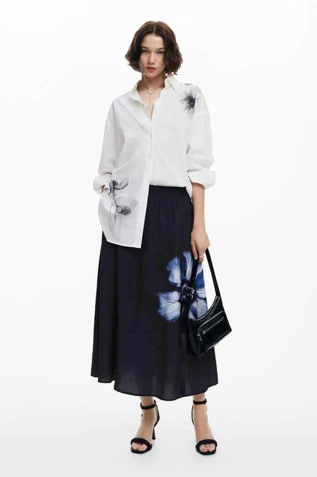 Shirts And Blouses Women Desigual Poppy Print Shirt White