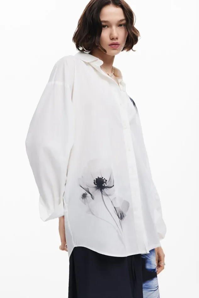 Shirts And Blouses Women Desigual Poppy Print Shirt White