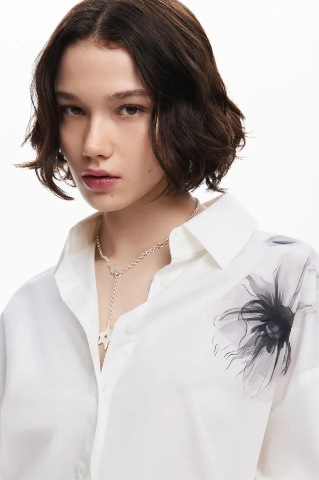 Shirts And Blouses Women Desigual Poppy Print Shirt White