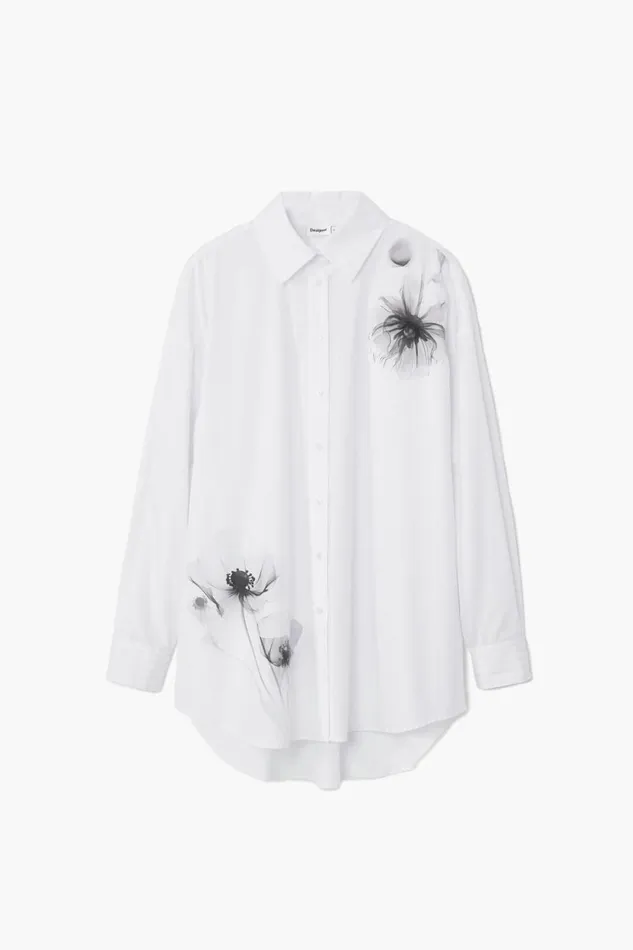 Shirts And Blouses Women Desigual Poppy Print Shirt White