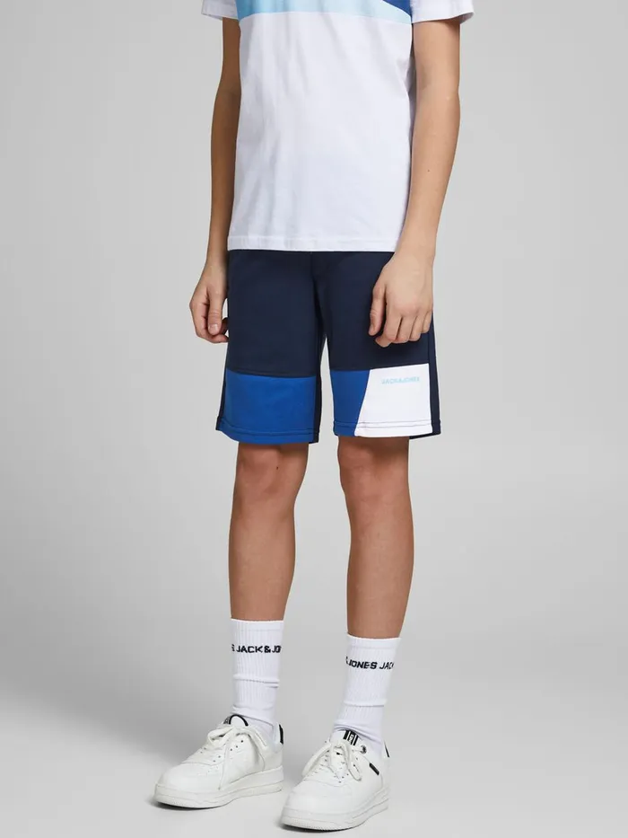 Shirts JACK and JONES Junior BOYS INTERLOCK COLOUR BLOCK SWEAT SHORTS Blue Navy Blazer Popular Shirts JACK and JONES Junior BOYS INTERLOCK COLOUR BLOCK SWEAT SHORTS Blue Navy Blazer Popular