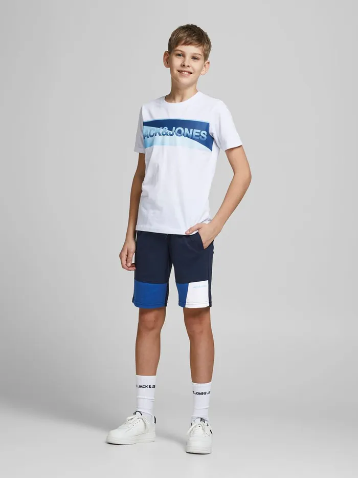 Shirts JACK and JONES Junior BOYS INTERLOCK COLOUR BLOCK SWEAT SHORTS Blue Navy Blazer Popular