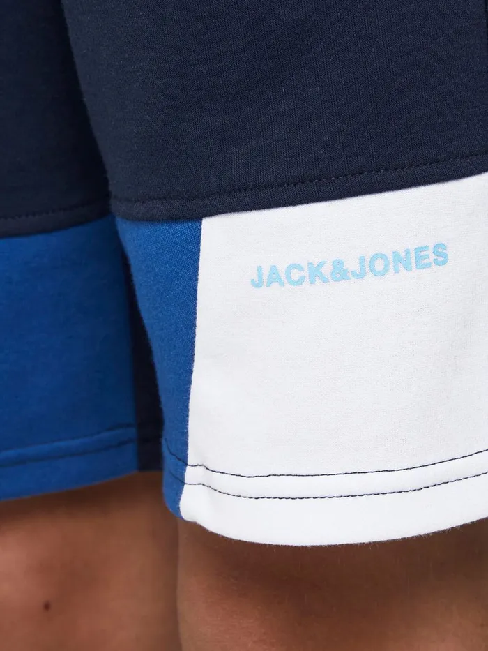 Shirts JACK and JONES Junior BOYS INTERLOCK COLOUR BLOCK SWEAT SHORTS Blue Navy Blazer Popular
