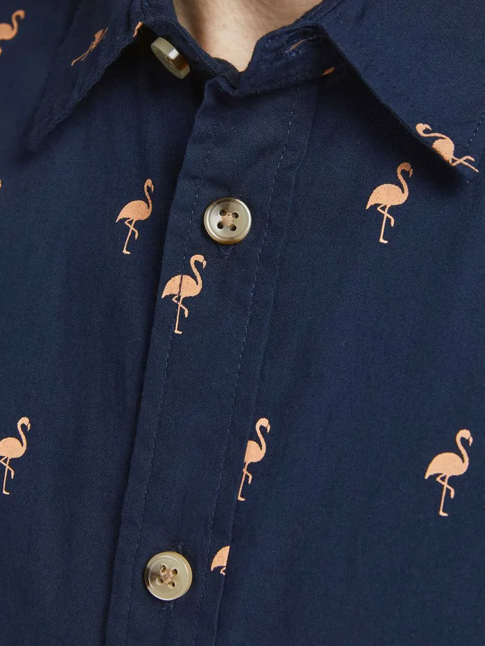 Shirts JACK and JONES Junior BOYS SHORT SLEEVED SHIRT Blue Navy Blazer Popular