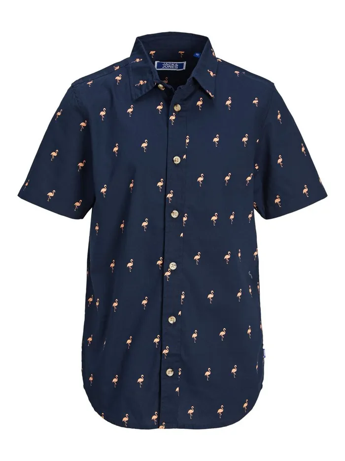 Shirts JACK and JONES Junior BOYS SHORT SLEEVED SHIRT Blue Navy Blazer Popular