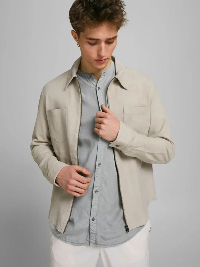 Shirts JACK and JONES Mens COMFORT FIT TENCEL LYOCELL SHIRT Grey Sedona Sage Gift 4 You