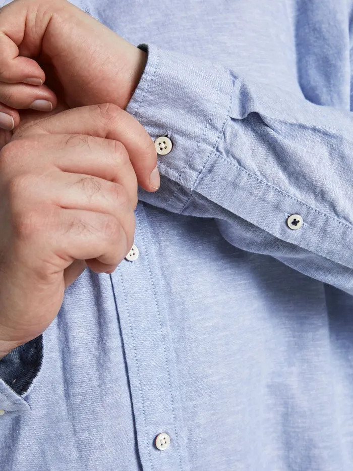Shirts JACK and JONES Mens POPLIN BUTTONDOWN PLUS SIZE SHIRT Blue Infinity Near Me