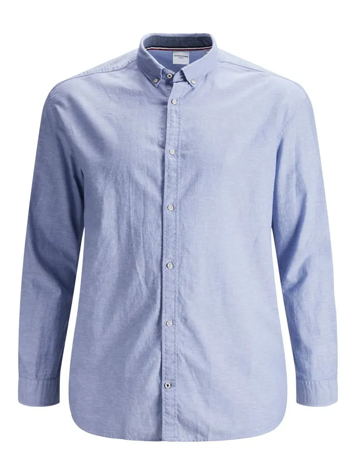 Shirts JACK and JONES Mens POPLIN BUTTONDOWN PLUS SIZE SHIRT Blue Infinity Near Me