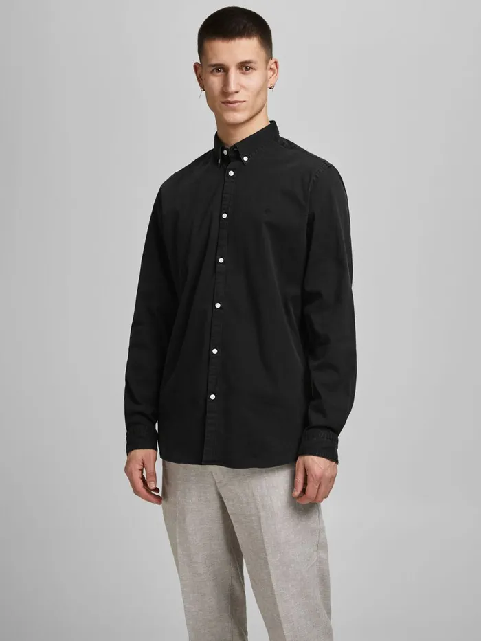Shirts JACK and JONES Mens SLIM FIT BUTTONDOWN DENIM SHIRT Black Black Denim On Sale Shirts JACK and JONES Mens SLIM FIT BUTTONDOWN DENIM SHIRT Black Black Denim On Sale