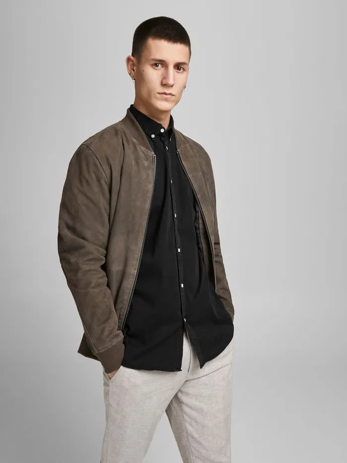 Shirts JACK and JONES Mens SLIM FIT BUTTONDOWN DENIM SHIRT Black Black Denim On Sale