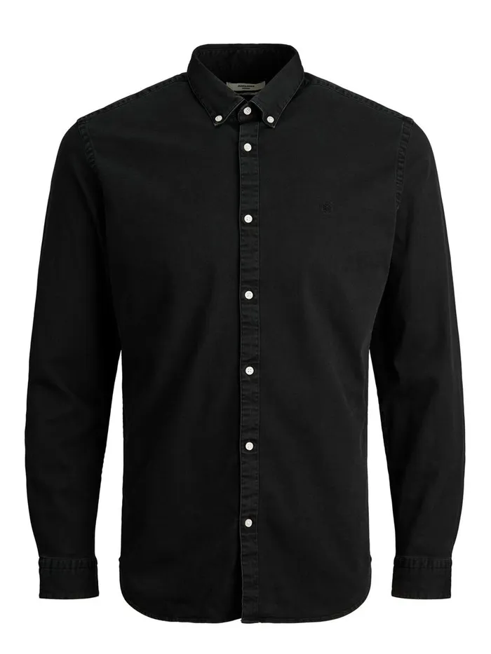Shirts JACK and JONES Mens SLIM FIT BUTTONDOWN DENIM SHIRT Black Black Denim On Sale