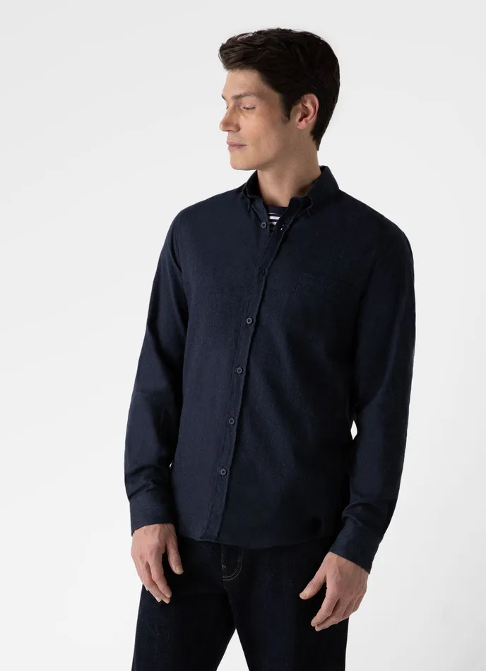 Shirts ussunspel Men Button Down Flannel Shirt Navy Melange Shirts ussunspel Men Button Down Flannel Shirt Navy Melange