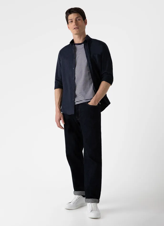 Shirts ussunspel Men Button Down Flannel Shirt Navy Melange Shirts ussunspel Men Button Down Flannel Shirt Navy Melange