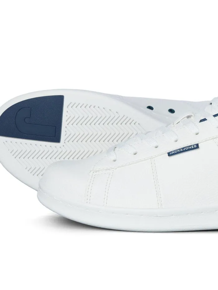 Shoes JACK and JONES Junior BOYS FAUX LEATHER MESH SNEAKERS White Majolica Blue Gift for Friend