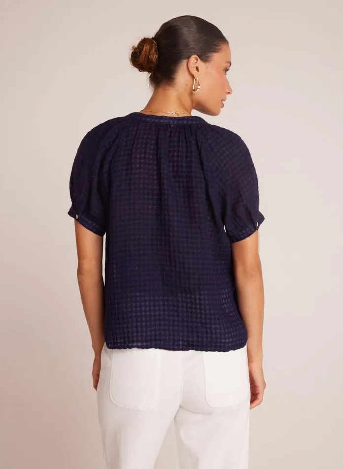 Short Sleeve Women Bella Dahl Short Sleeve Raglan Pullover 8211 Tropic Navy Short Sleeve Women Bella Dahl Short Sleeve Raglan Pullover 8211 Tropic Navy