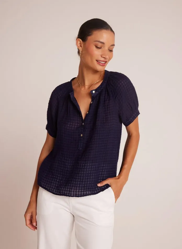 Short Sleeve Women Bella Dahl Short Sleeve Raglan Pullover 8211 Tropic Navy Short Sleeve Women Bella Dahl Short Sleeve Raglan Pullover 8211 Tropic Navy