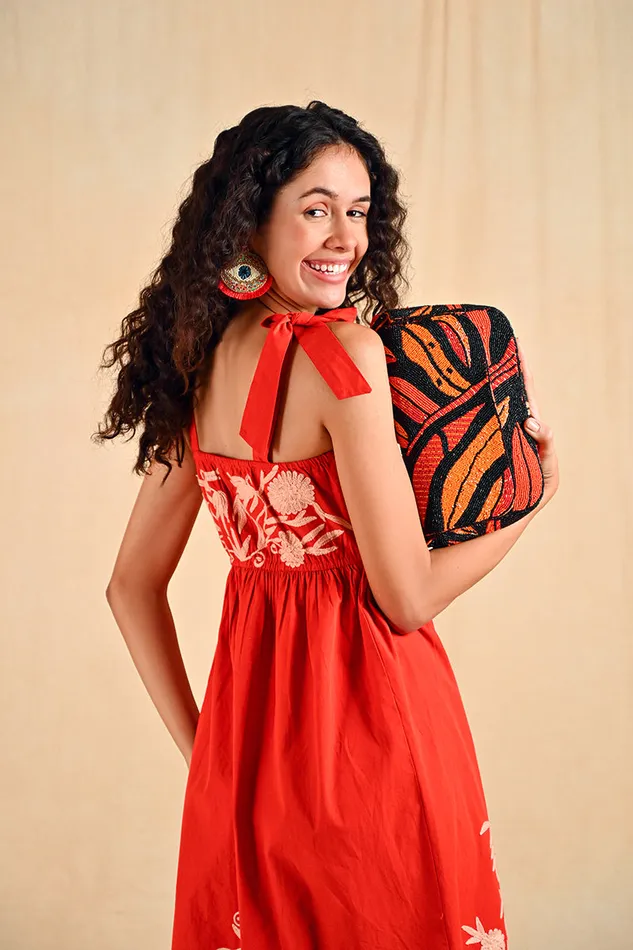 Shoulder Bags America and Beyond Women Orange Petal Canopy Shoulder Bag