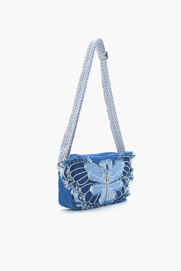 Shoulder Bags Women America and Beyond Flutter Sparkle Denim Bag