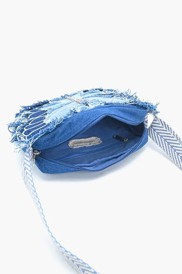 Shoulder Bags Women America and Beyond Flutter Sparkle Denim Bag