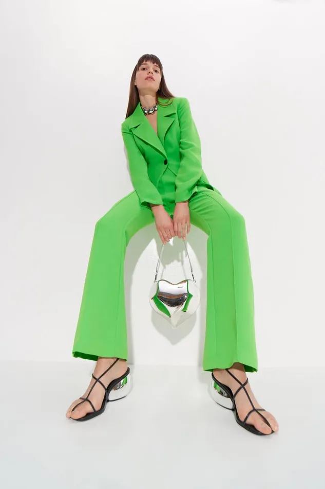 Simon Miller Bottoms Women Zypresse Crepe Pants In Gummy Green