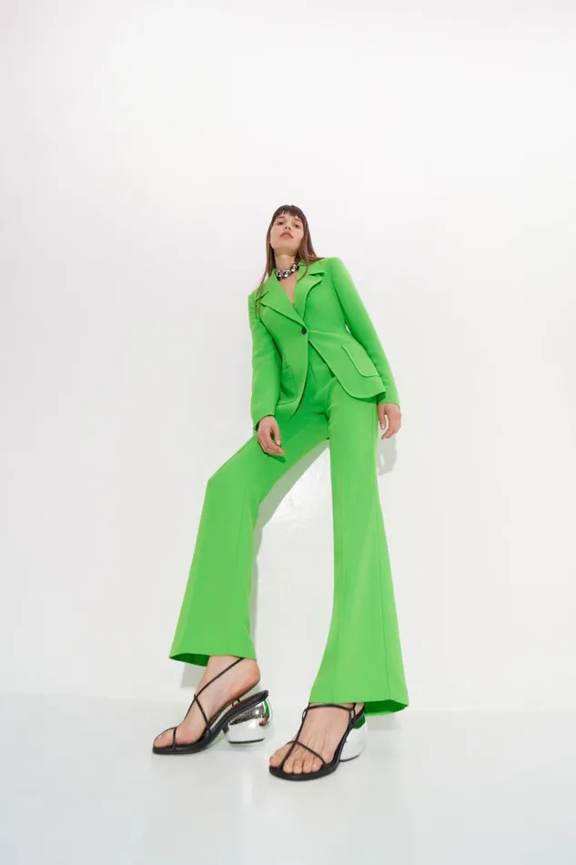 Simon Miller Bottoms Women Zypresse Crepe Pants In Gummy Green