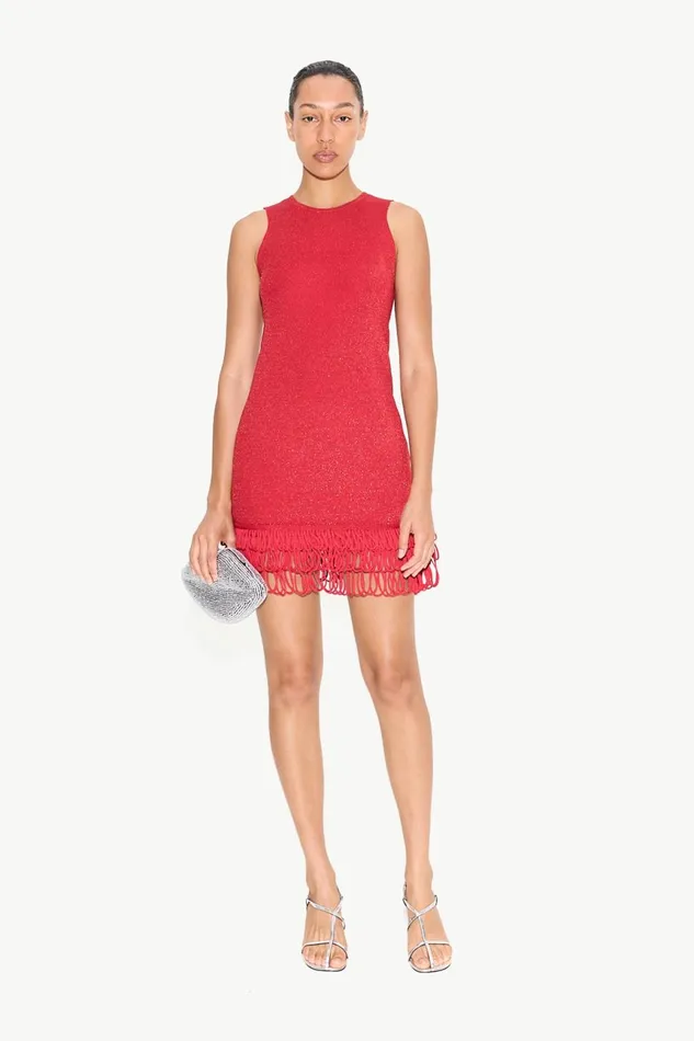 Simon Miller Dresses Women Albers Knit Mini Dress In Lucky Red Simon Miller Dresses Women Albers Knit Mini Dress In Lucky Red