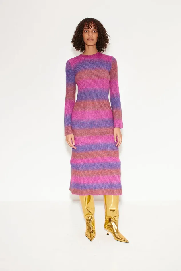 Simon Miller Dresses Women Axon Dress In Distorted Stripe Simon Miller Dresses Women Axon Dress In Distorted Stripe