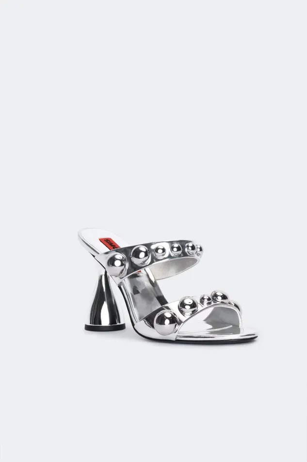 Simon Miller Heels Women Dome Stud Verner Heel In Silver Simon Miller Heels Women Dome Stud Verner Heel In Silver