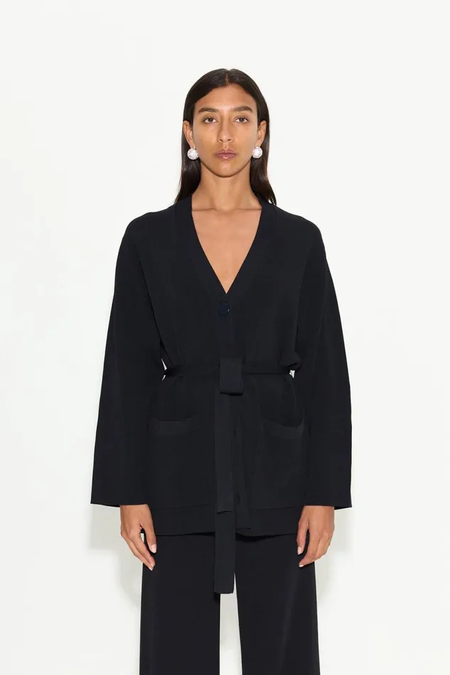 Simon Miller Knitwear Women Max Belted Knit Cardigan In Black
